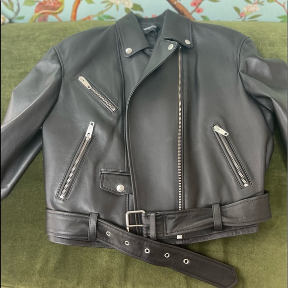 ❤️❤️❤️ The Kooples Worn Once Lambskin Leather Moto Jacket Size M (2) - Picture 11 of 16
